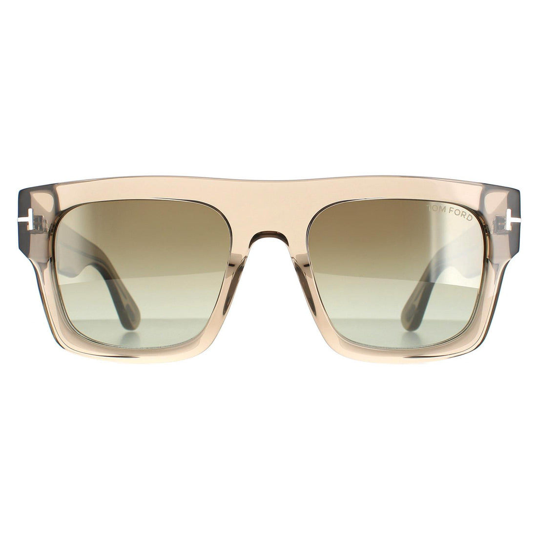 Tom Ford Sunglasses Fausto FT0711 47Q Light Brown Transparent Green Gradient