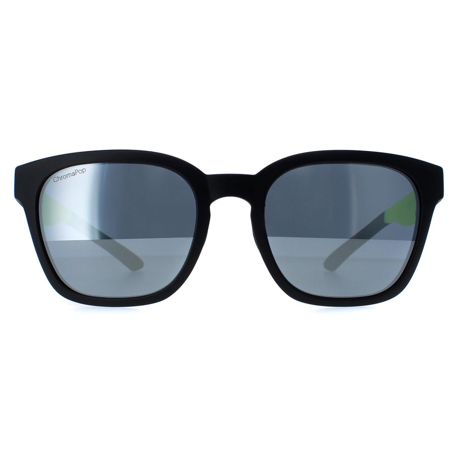 Smith Founder Slim Sunglasses Matte Black Yellow Chromapop Silver Mirror