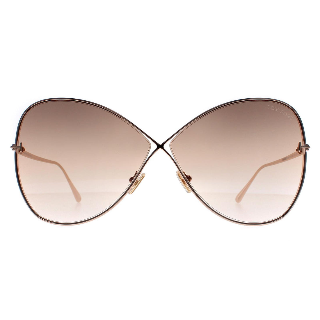 Tom Ford Sunglasses FT0842 Nickie 28F Shiny Rose Gold Brown Gradient