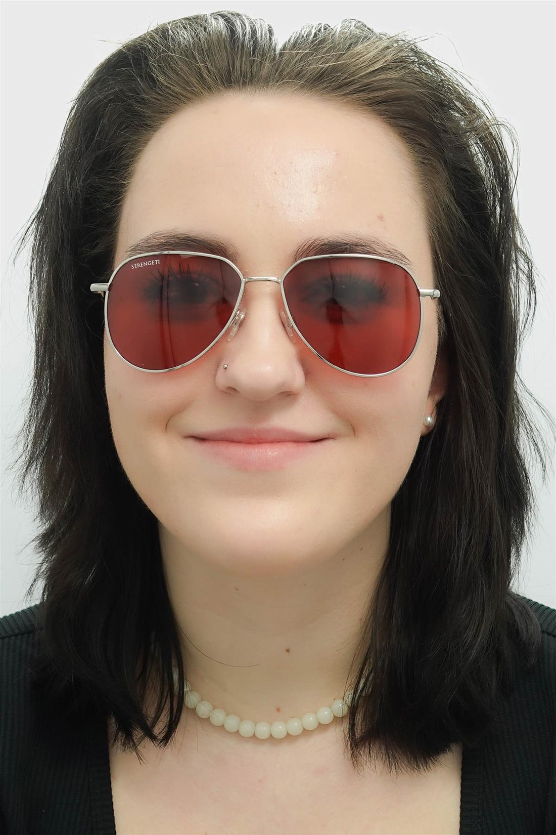 Serengeti Sunglasses Haywood Small SS544004 Shiny Silver Mineral Sedona Polarized