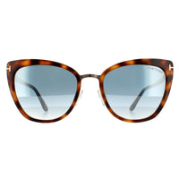 Tom Ford Sunglasses Simona FT0717 53Q Blonde Havana Green Mirror