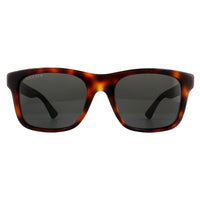 Gucci GG0008S Sunglasses Havana Black Rubber Grey Polarized