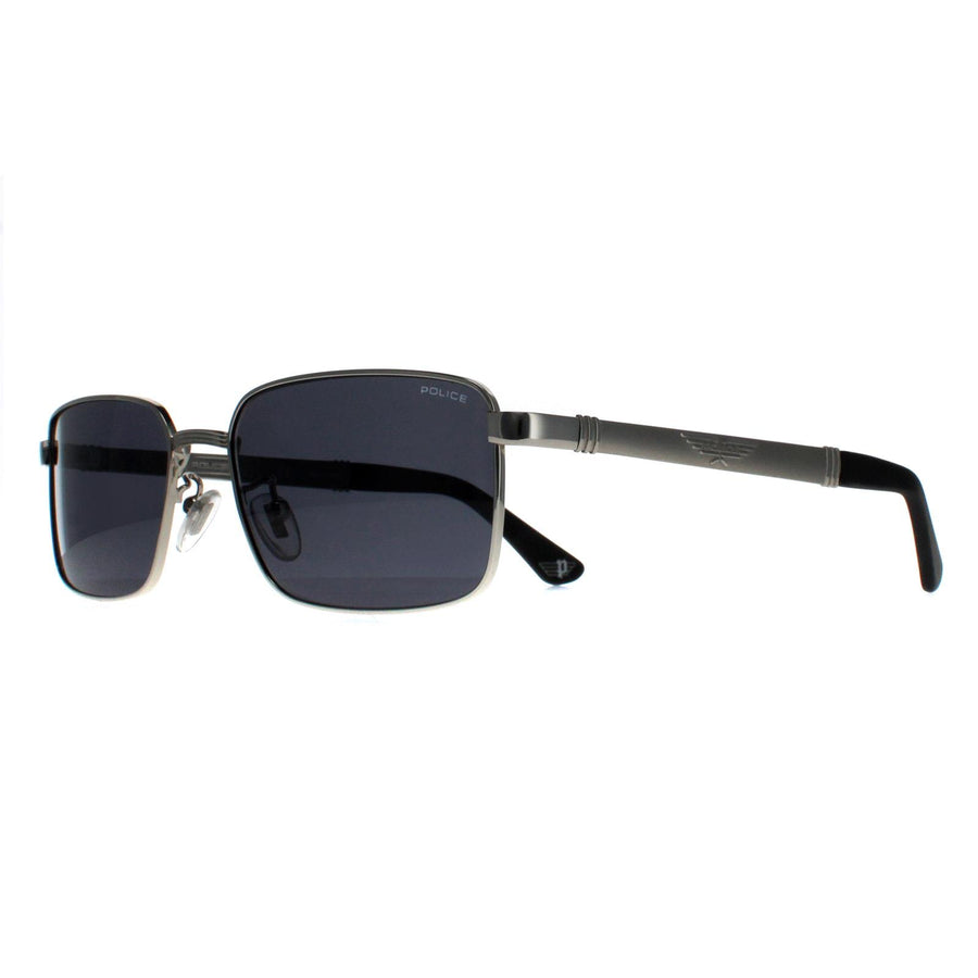 Police Sunglasses SPLA54M Origins 28 589X Shiny Silver Dark Grey