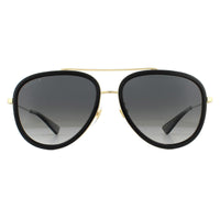 Gucci GG0062S Sunglasses Black And Gold / Grey Gradient Polarized