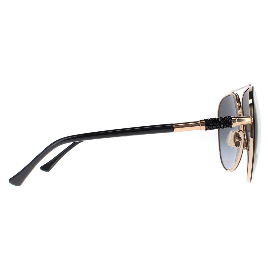 Jimmy Choo Sunglasses GRAY/S RHL FQ Gold Black Grey Gradient Gold Mirror