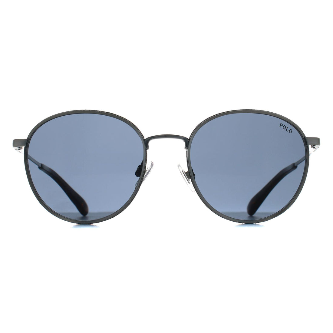 Polo Ralph Lauren Sunglasses PH3163 908887 Brushed Silver Dark Blue