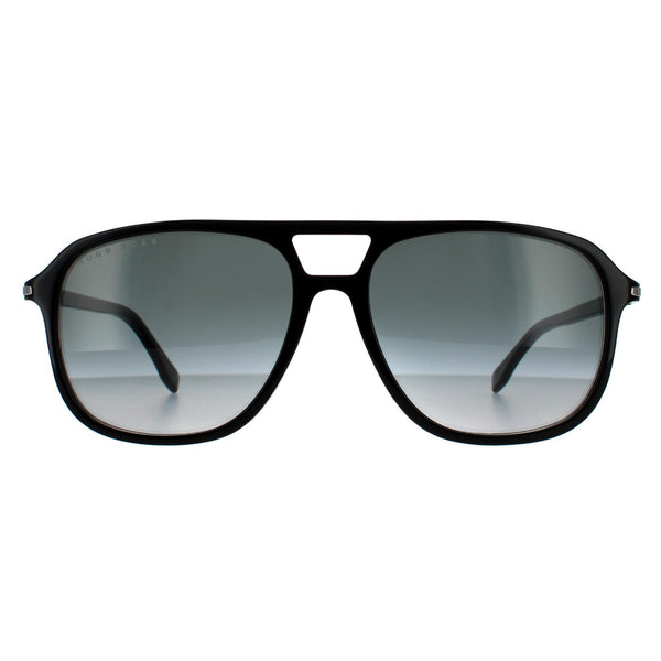 BOSS - Black-acetate sunglasses with angular frames