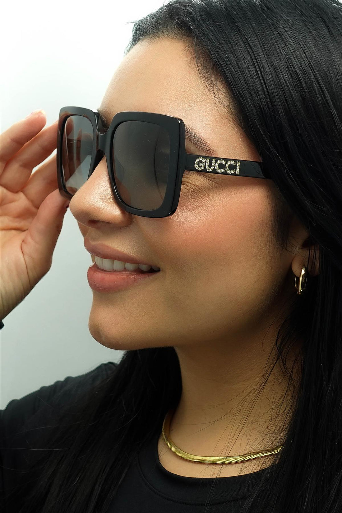 Gucci Sunglasses GG0418S 001 Black Grey Gradient