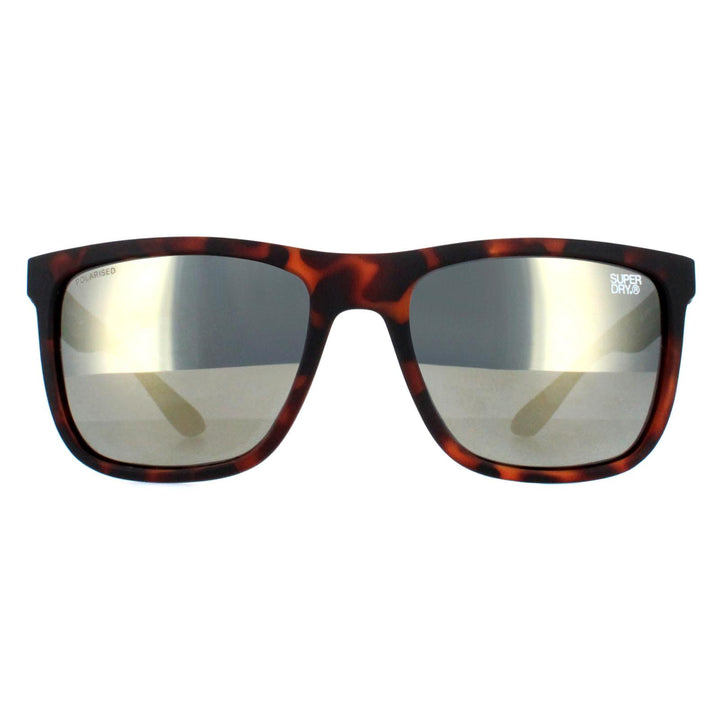Superdry Runnerx Sunglasses Tortoise Grey Mirror Polarized