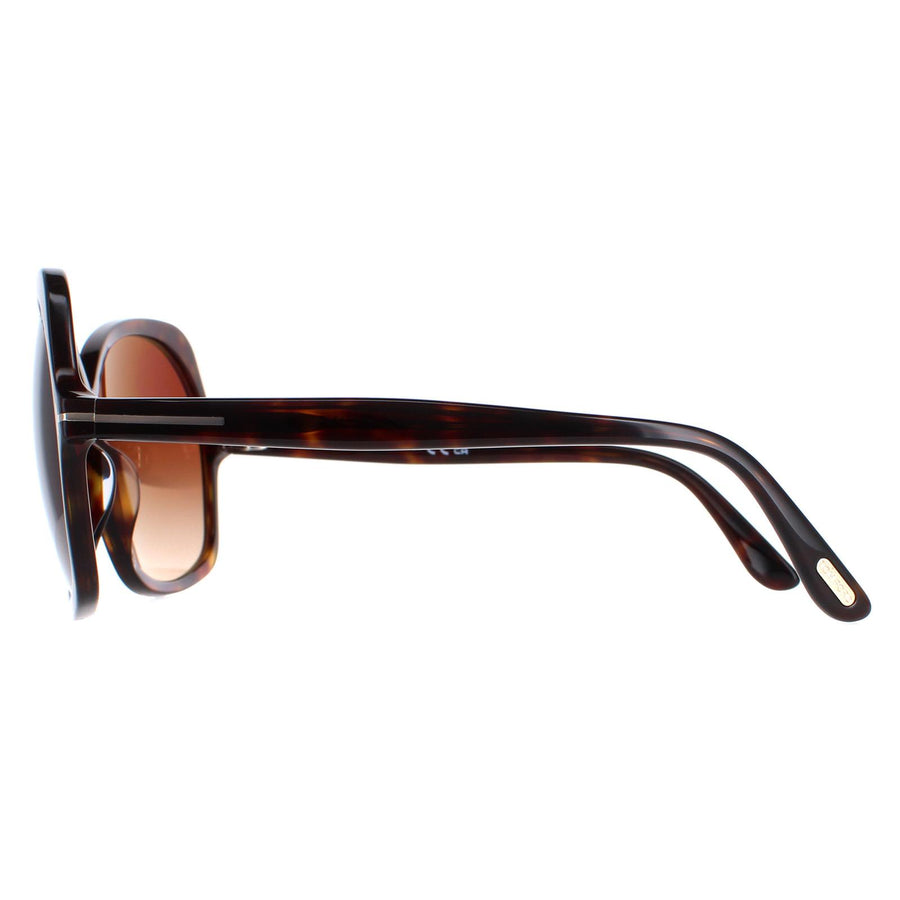 Tom Ford Sunglasses Rosemin FT1013 52F Dark Havana Brown Gradient