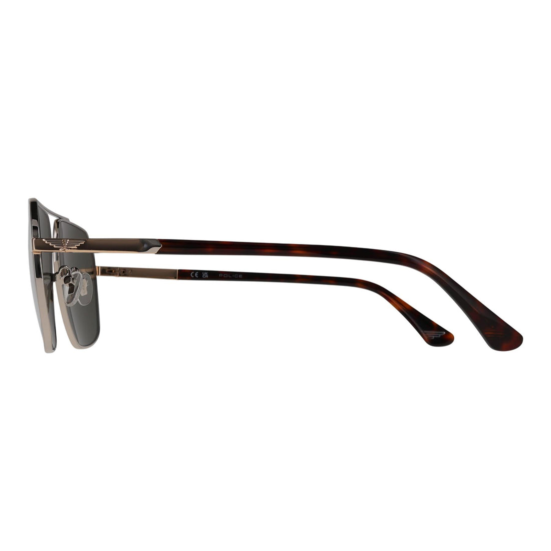 Police Sunglasses SPLQ85 New Crossroads 4 0579 Shiny Palladium Green