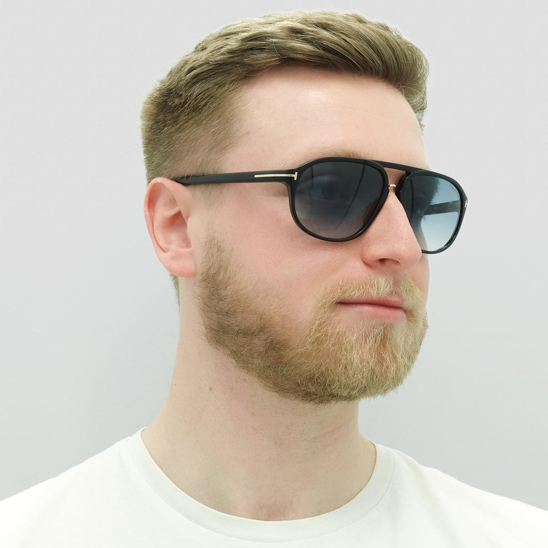 Tom Ford Sunglasses 0447 Jacob 01P Shiny Black Green Gradient