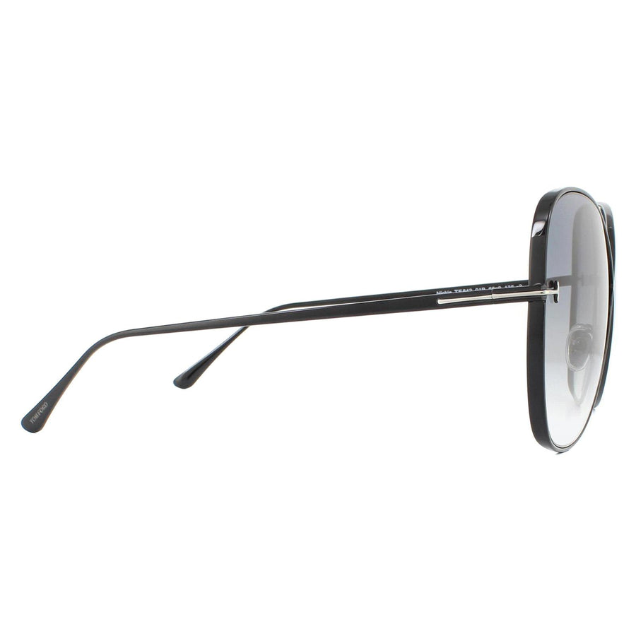 Tom Ford Sunglasses Nickie FT0842 01B Shiny Black Smoke Gradient