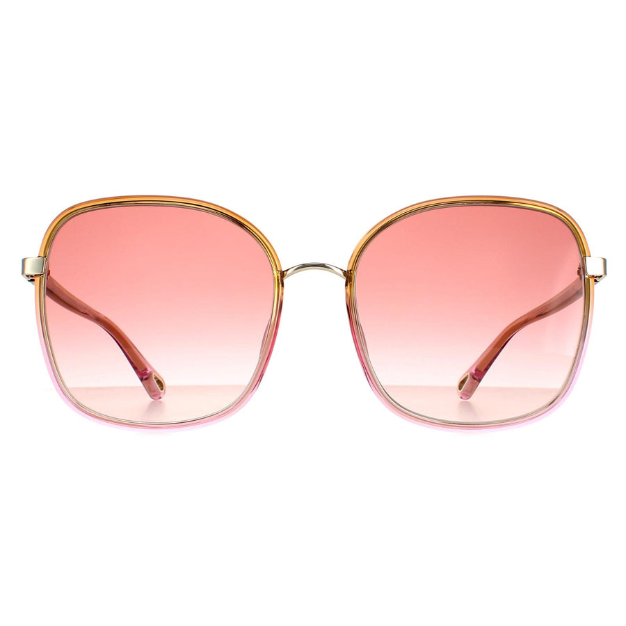 Chloe CH0031S Franky Sunglasses Yellow to Pink Crystal Fade and Gold / Pink Gradient