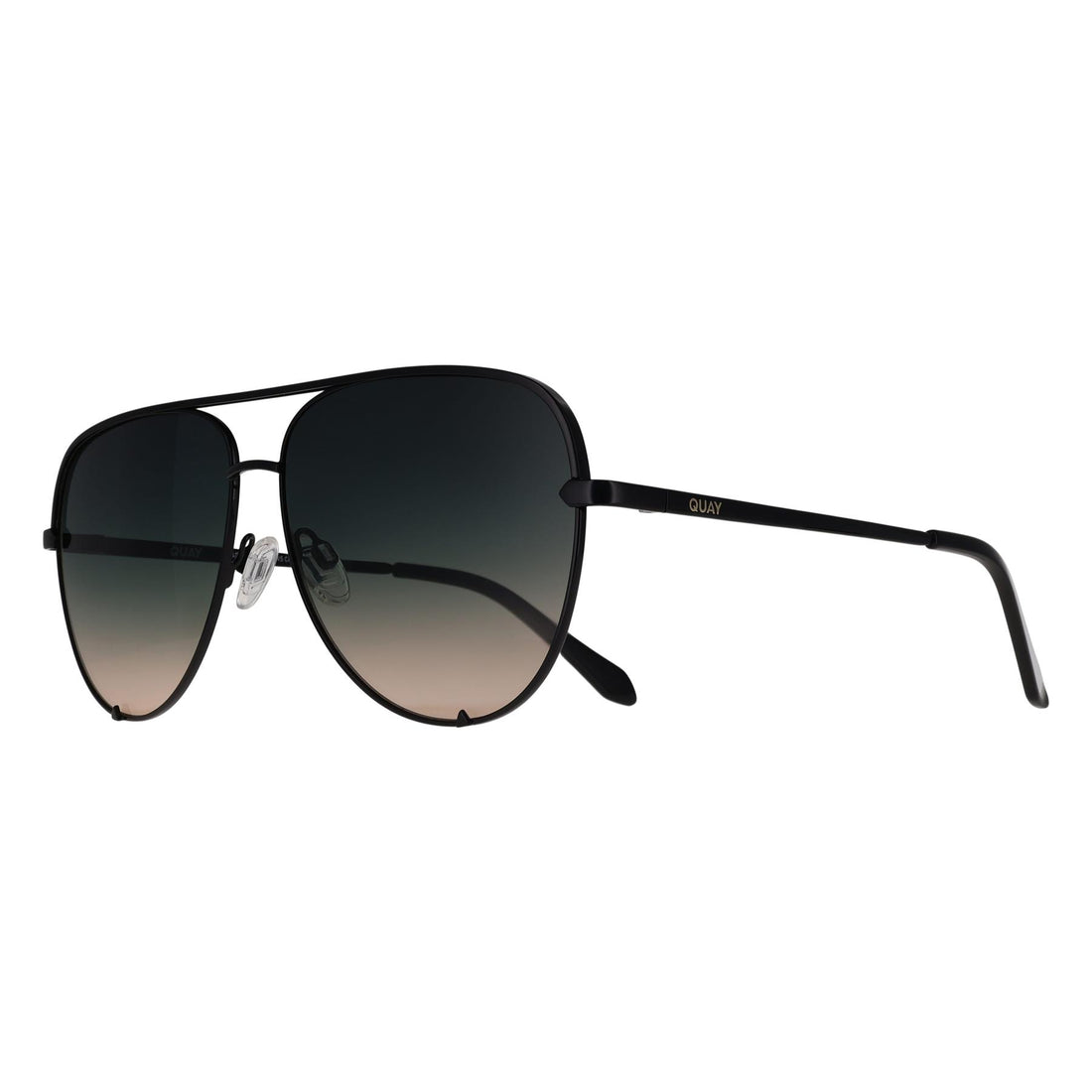 Quay Sunglasses High Key Extra Large 79939 Shiny Black Black to Pink Gradient