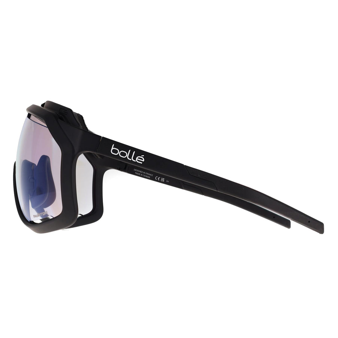 Bolle Sunglasses Chronoshield BS018005 Matte Black Phantom Clear Green Photochromic