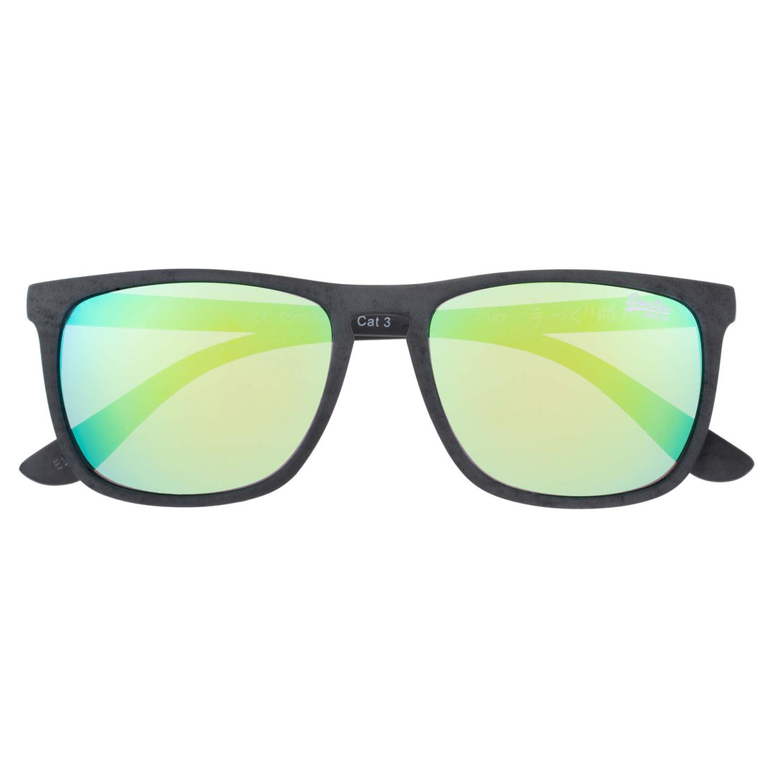 Superdry Sunglasses SDS Shockwave 182 Matte Black Green Mirror