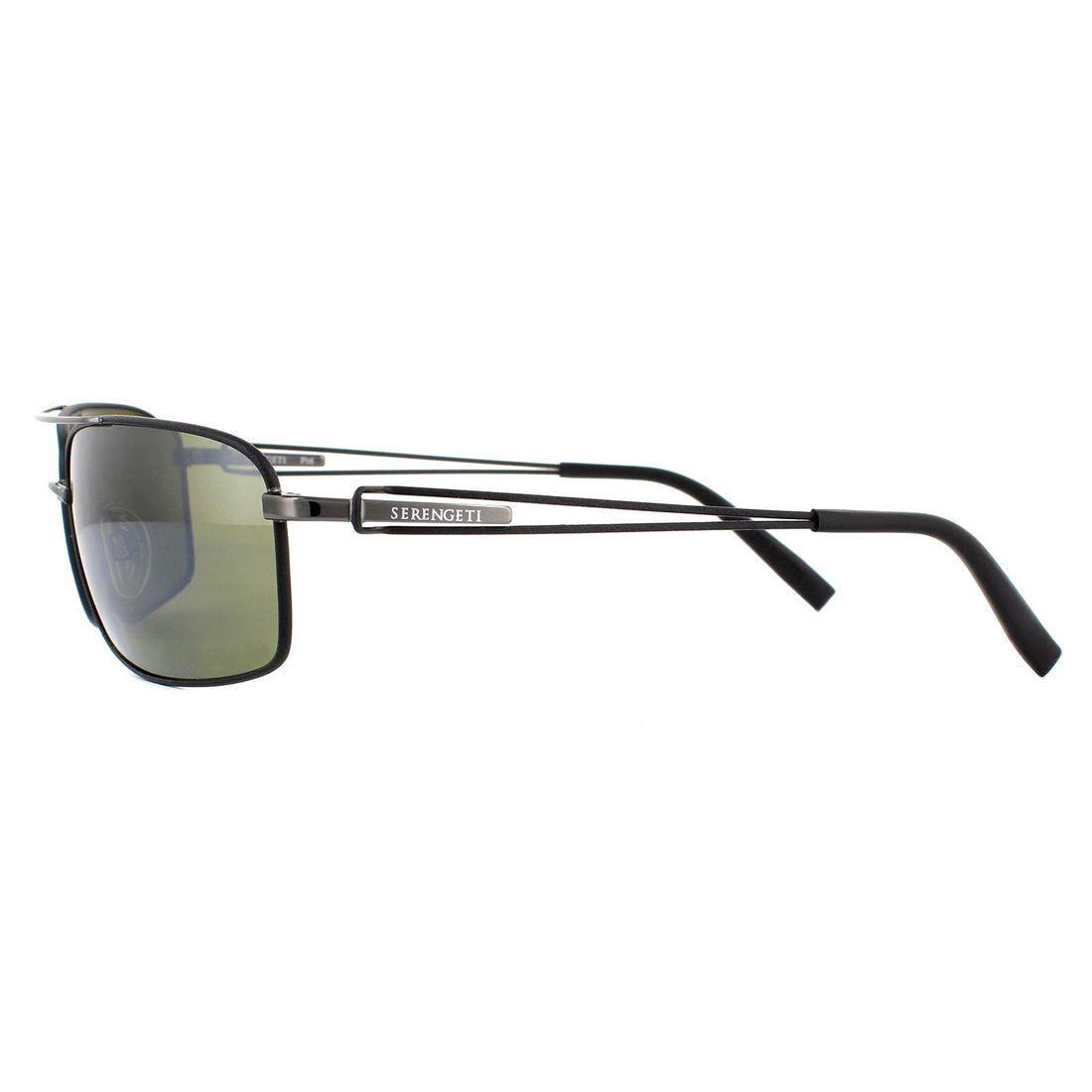 Serengeti Sunglasses Dante 7115 Shiny Gunmetal Black Tannery Mineral Polarized 555nm Green