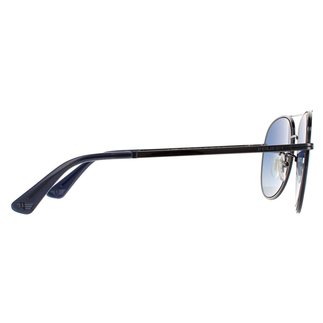 Police Sunglasses SPL777N K53P Shiny Gunmetal Blue Gradient Polarized