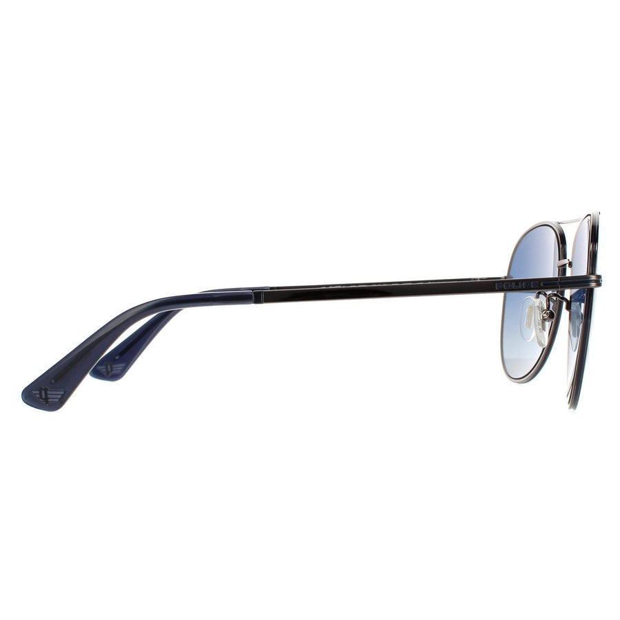 Police Sunglasses SPL777N K53P Shiny Gunmetal Blue Gradient Polarized