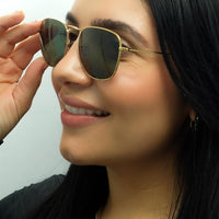 Ray-Ban Sunglasses RB3857 Frank 919631 Gold G-15 Green