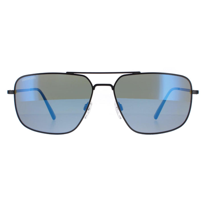 Serengeti Agostino Sunglasses Matte Black Mineral 555nm Blue Polarized