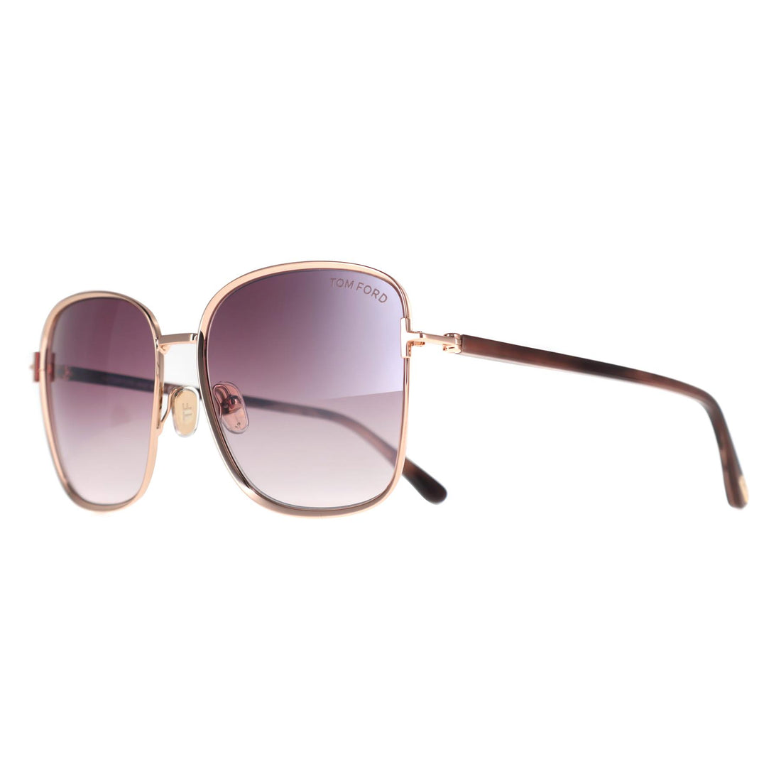 Tom Ford Sunglasses FT1029 Fern 28Z Shiny Rose Gold Rose Smoke Gradient