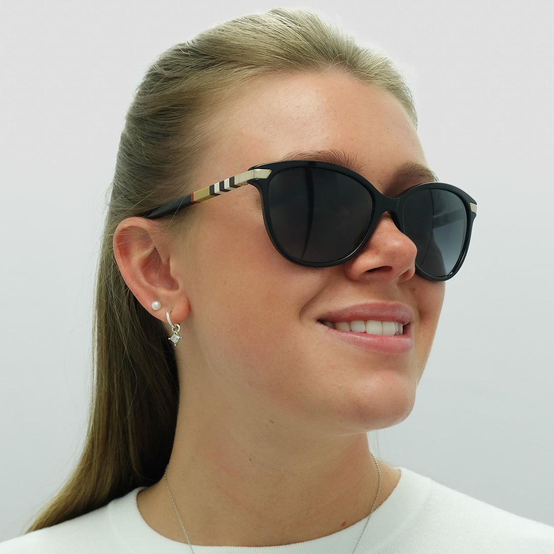 Burberry Sunglasses BE4216 30018G Black With Gold Detailing Grey Gradient