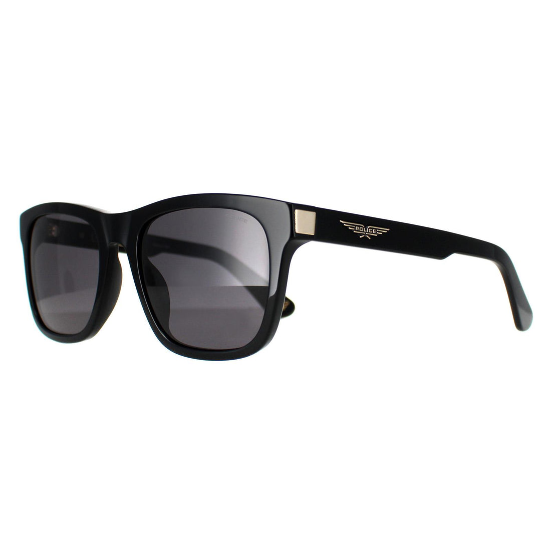 Police Sunglasses SPLE37M 700P Shiny Black Smoke Polarized