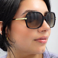 Michael Kors Sunglasses Adrianna II 2024 316011 Black Gold Light Grey Gradient