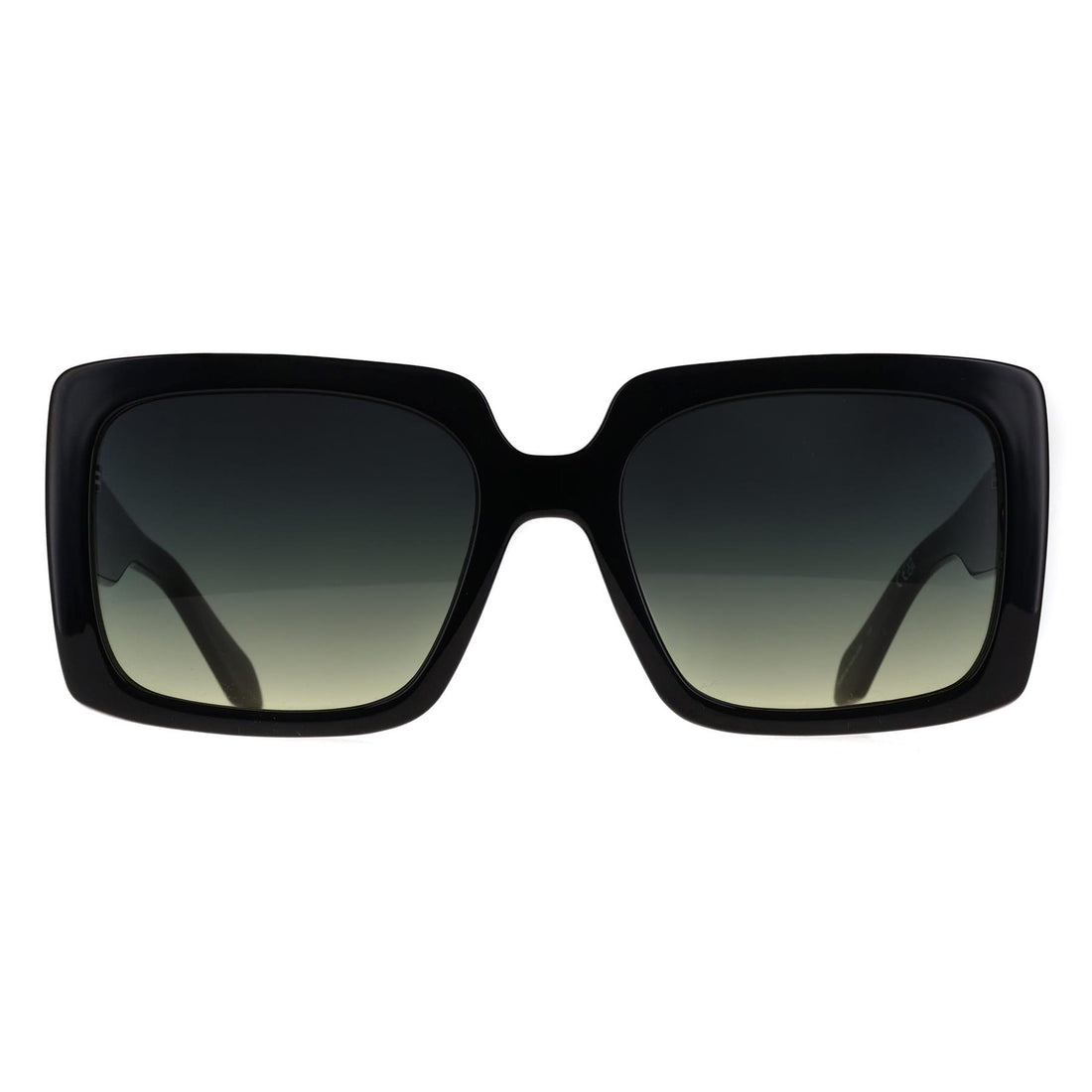 Quay Sunglasses Total Vibe 55796 Black Smoke Green Gradient