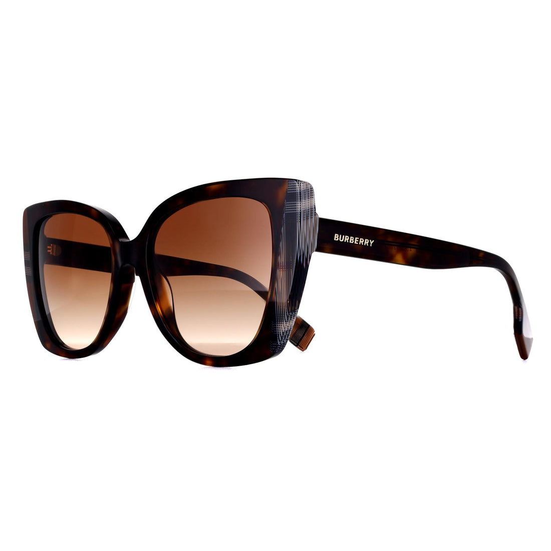 Burberry Sunglasses BE4393 Meryl 405313 Dark Havana with Check Brown Brown Gradient