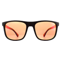 Emporio Armani EA4129 Sunglasses Matte Brown / Orange Mirror Red