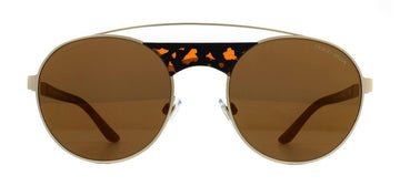 Giorgio Armani Sunglasses AR6047 30027D Matte Pale Gold Brown Mirror Bronze