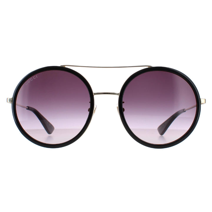 Gucci Sunglasses GG0061S 001 Black Gold Grey Gradient