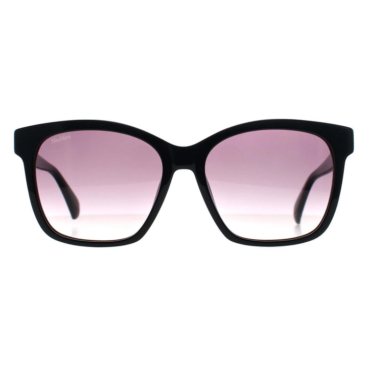 Max Mara Sunglasses MM0042 Logo9 01B Shiny Black Smoke Grey Gradient