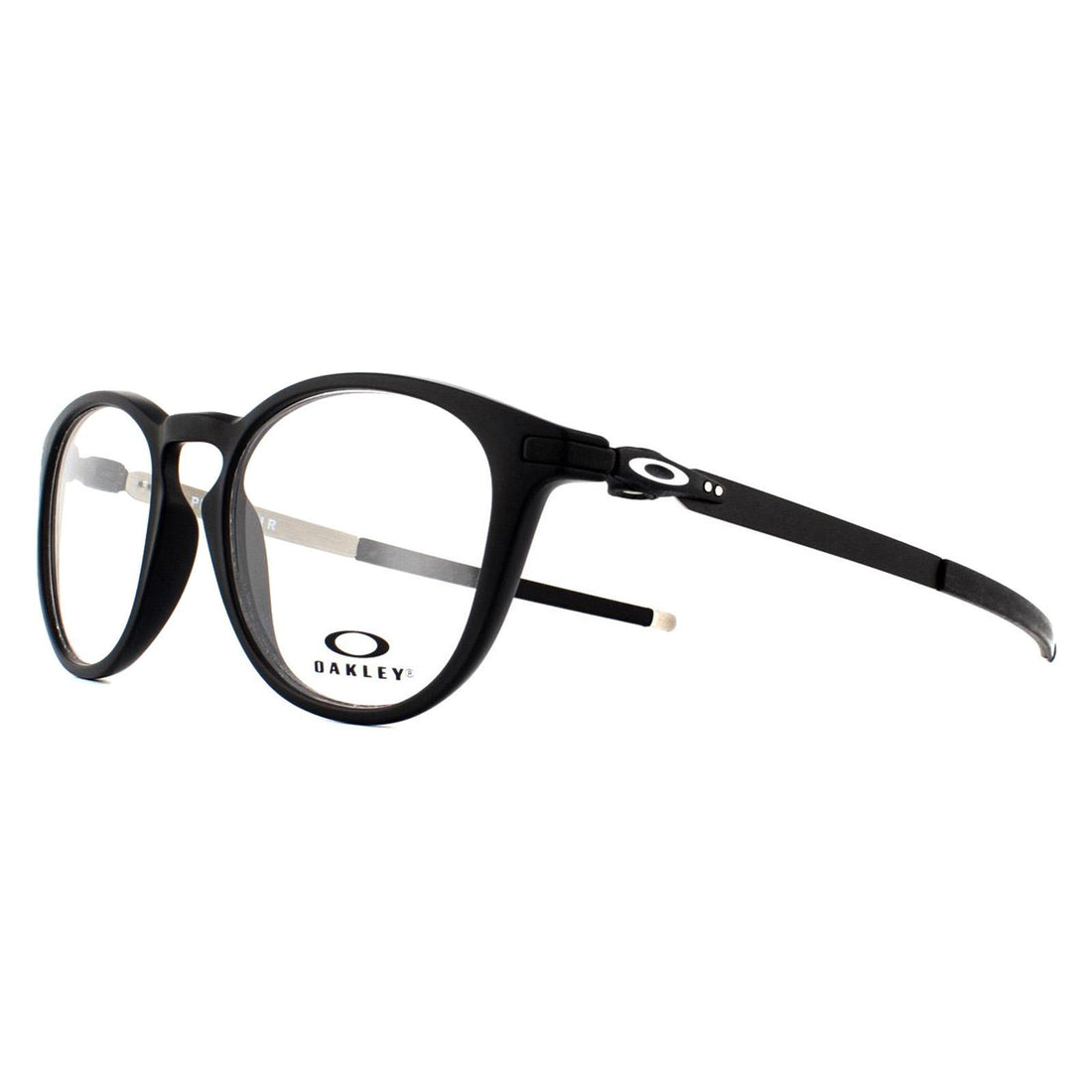 Oakley Glasses Frames Pitchman R OX8105-01 Satin Black on Matte Silver 52mm
