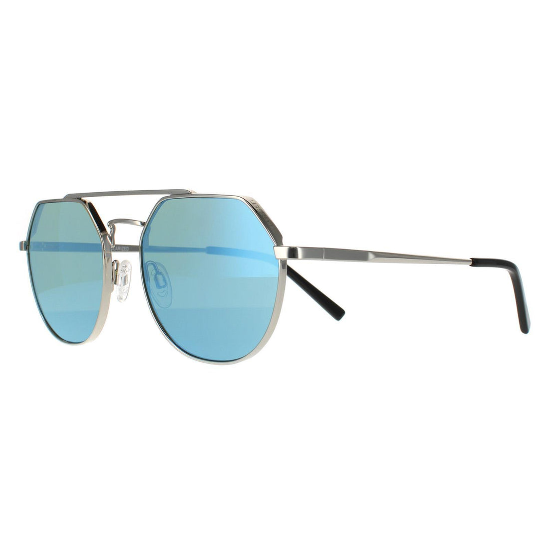 Serengeti Sunglasses Shelby SS533004 Shiny Silver Saturn Polarized 555nm Blue