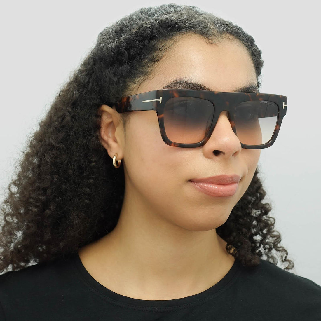 Tom Ford Sunglasses Renee FT0847 52B Dark Havana Smoke Gradient