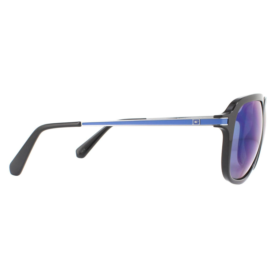 Guess Sunglasses GU6965 01C Shiny Black Blue Blue Mirror