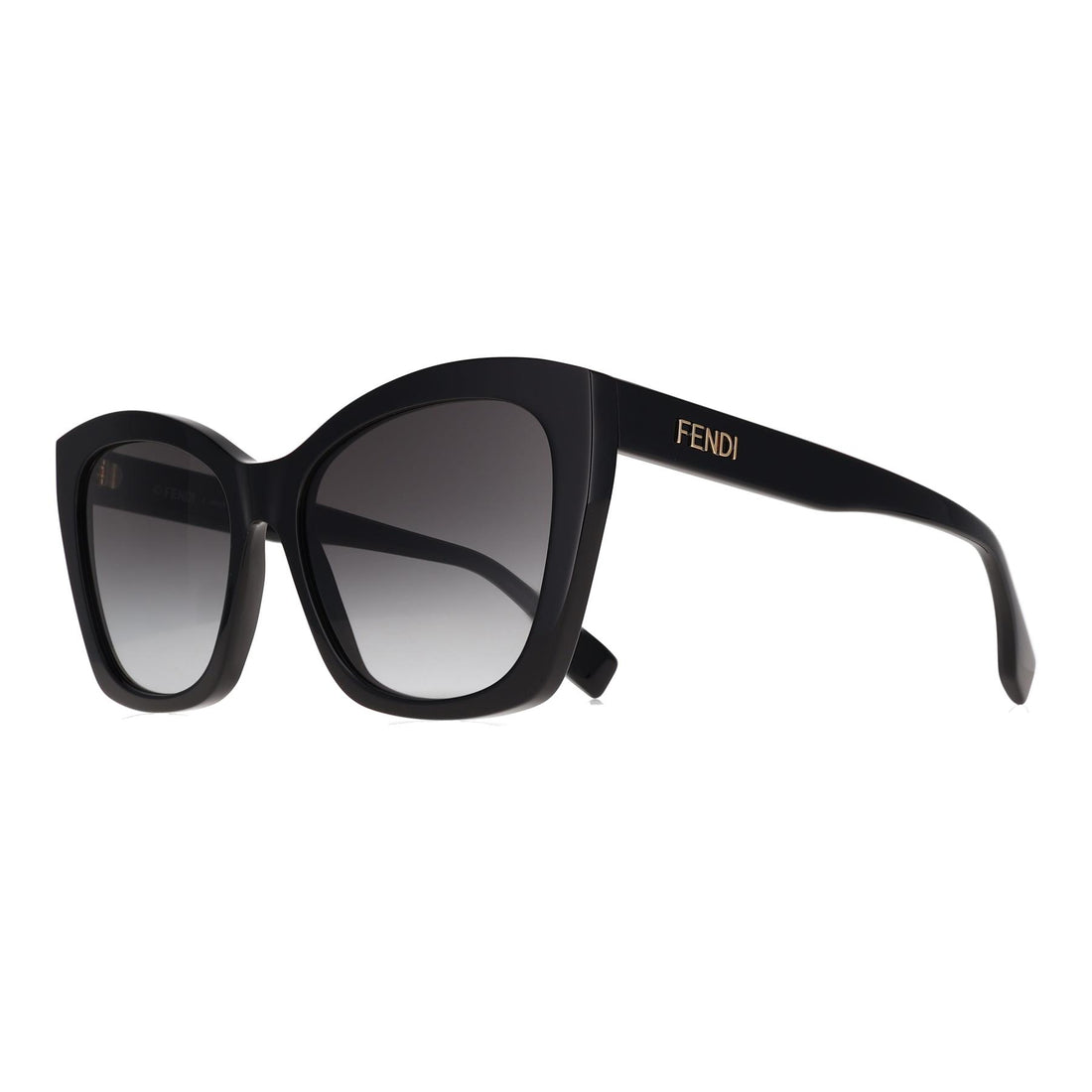 Fendi Sunglasses FE40151I Lettering 01B Shiny Black Smoke Grey Gradient