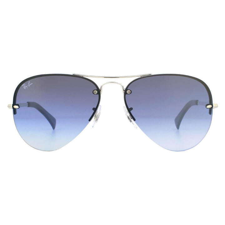Ray-Ban RB3449 Sunglasses Silver Clear Blue Grey Gradient