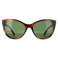 Ralph Lauren Sunglasses RL8186 500771 Shiny Striped Havana Bottle Green