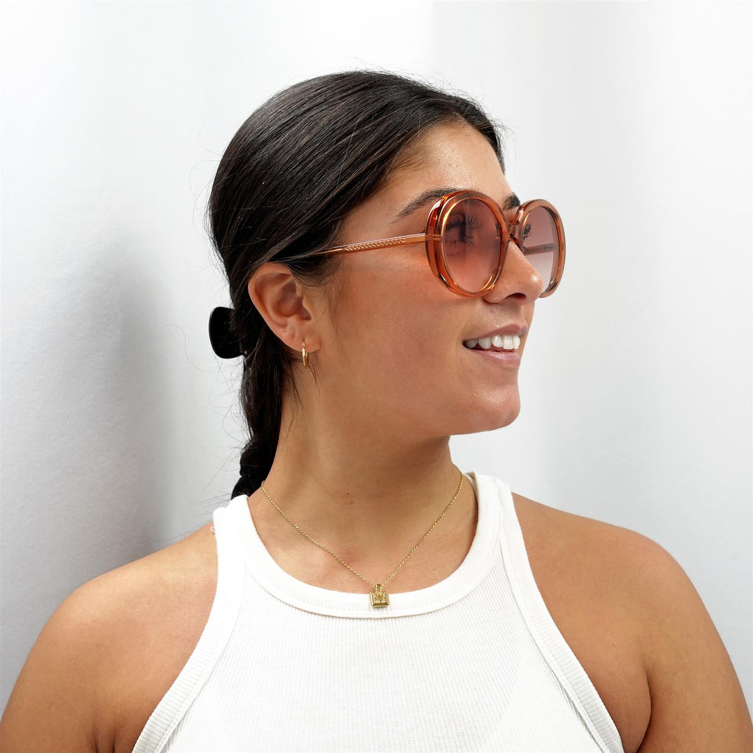 Chloe Sunglasses CH0007S 001 Transparent Dark Orange Orange Gradient