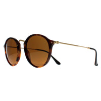 Ray-Ban Sunglasses Round Fleck 2447 1160 Tortoise & Gold Brown