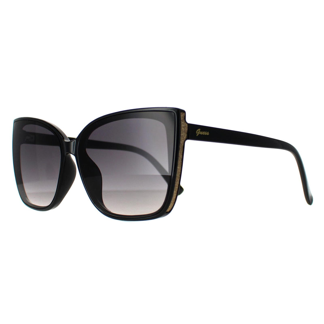 Guess Sunglasses GF0412 01B Shiny Black Smoke Gradient