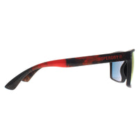 Superdry Sunglasses Kobe 193 Matte Black Volcanic Mountain Orange Red Mirror