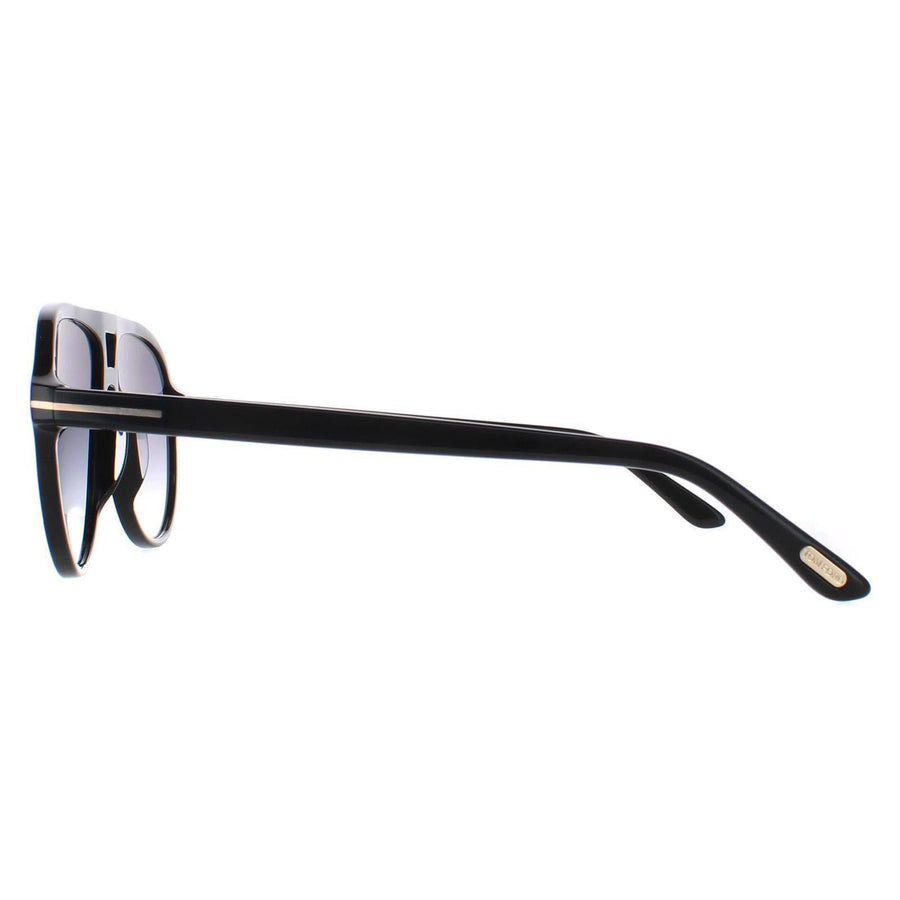 Tom Ford Sunglasses FT0932 Jeffrey 01B Shiny Black Smoke Gradient