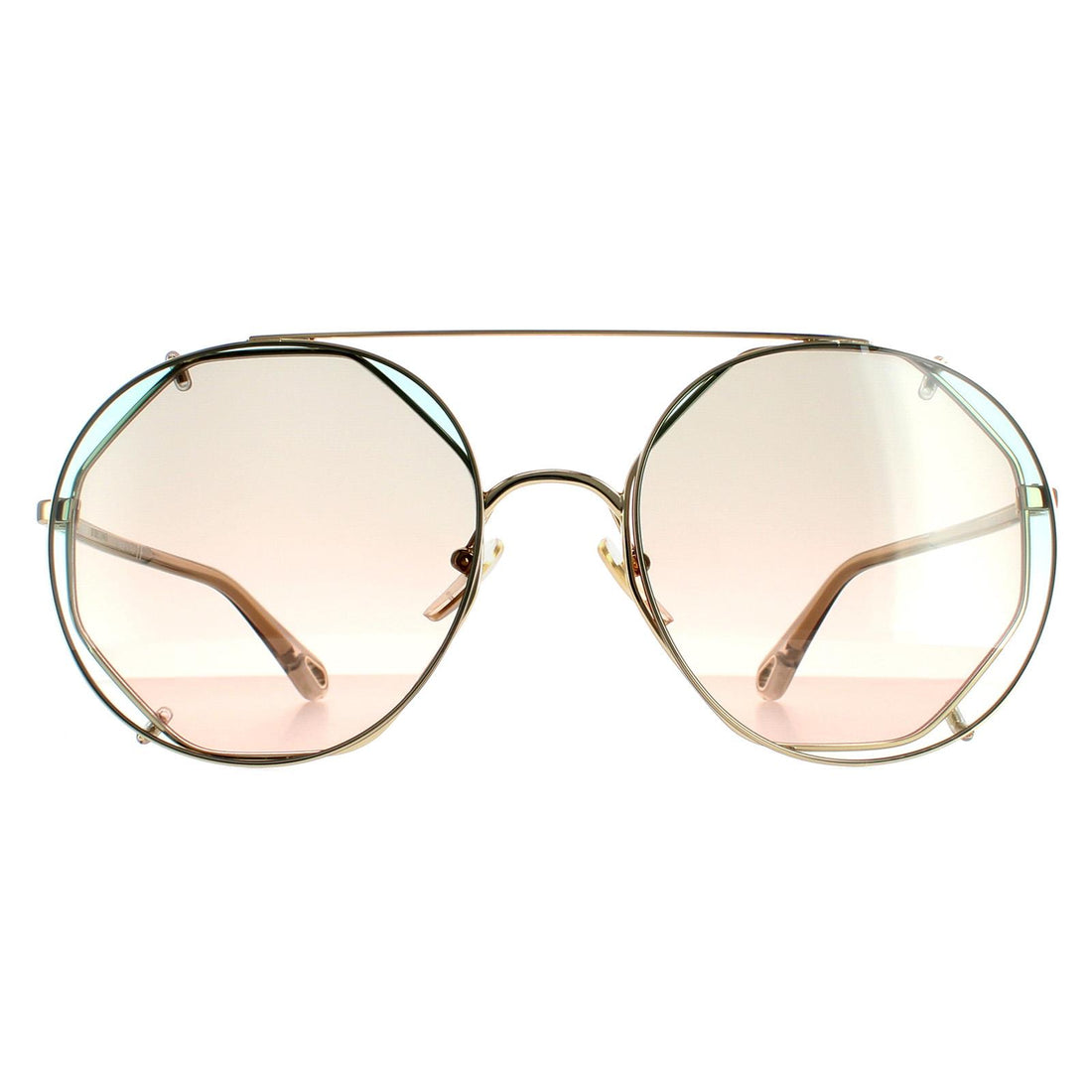 Chloe Sunglasses CH0041S 001 Gold Green Gradient