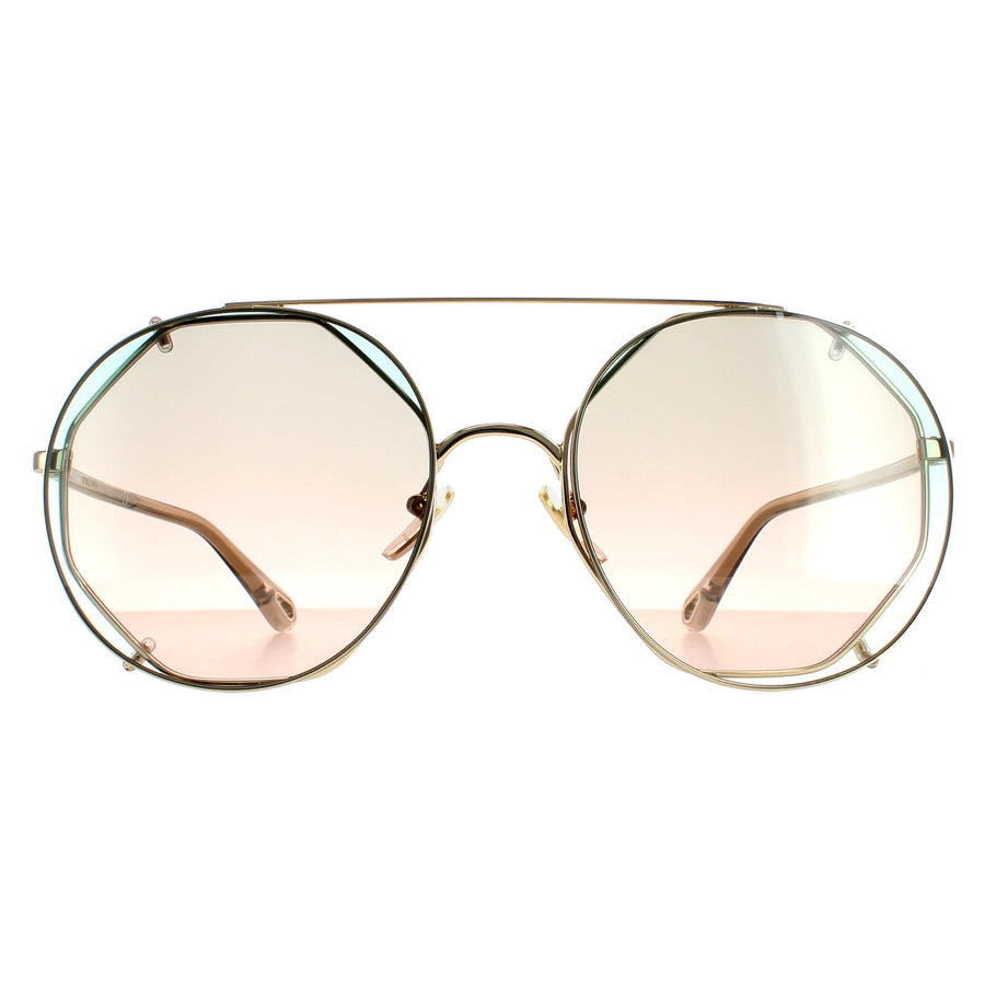 Chloe Sunglasses CH0041S 001 Gold Green Gradient